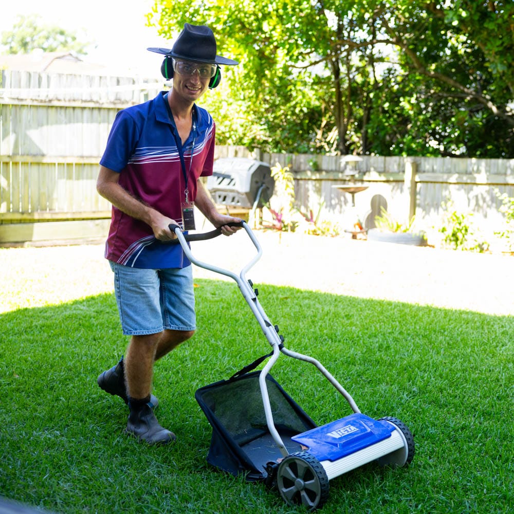 Man mowing the lawn